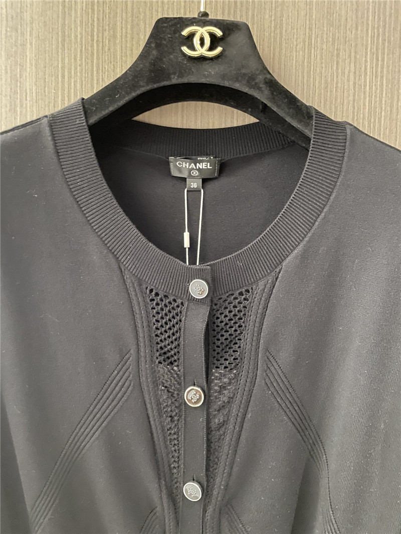 Ch**el grey rib-knit crop cardigan