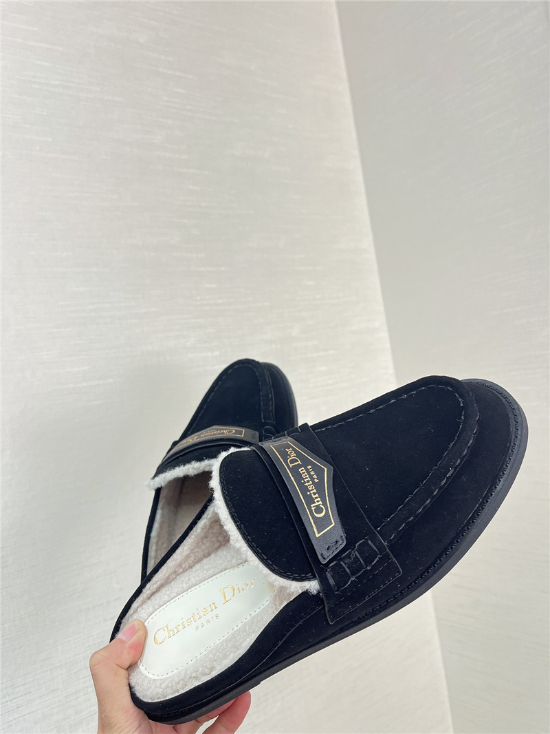 D10r boy mule black suede calfskin