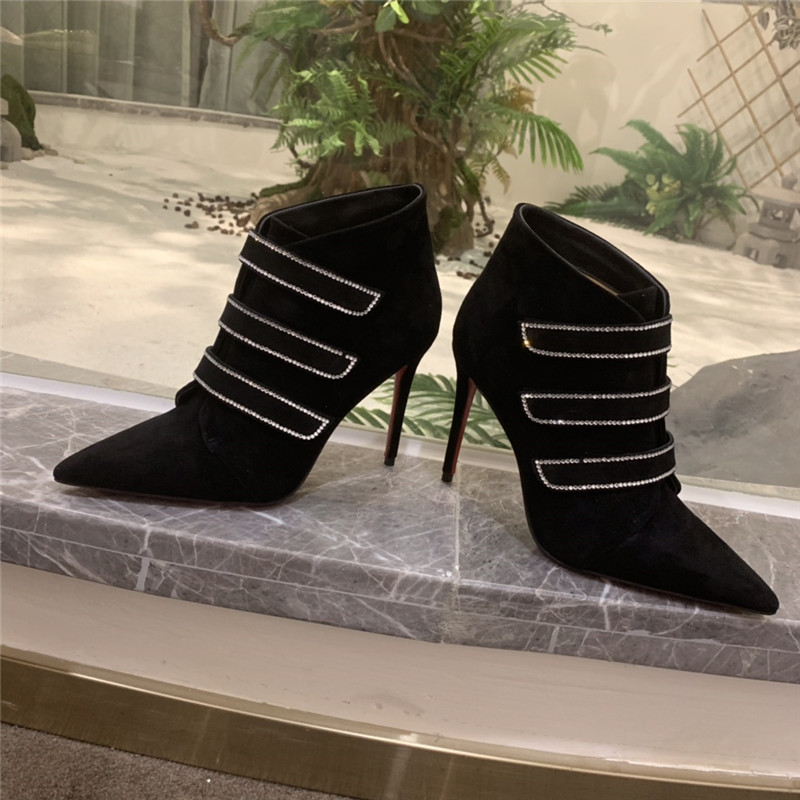 Chr1st1an louboutin triniboot crystal-embellished suede boots