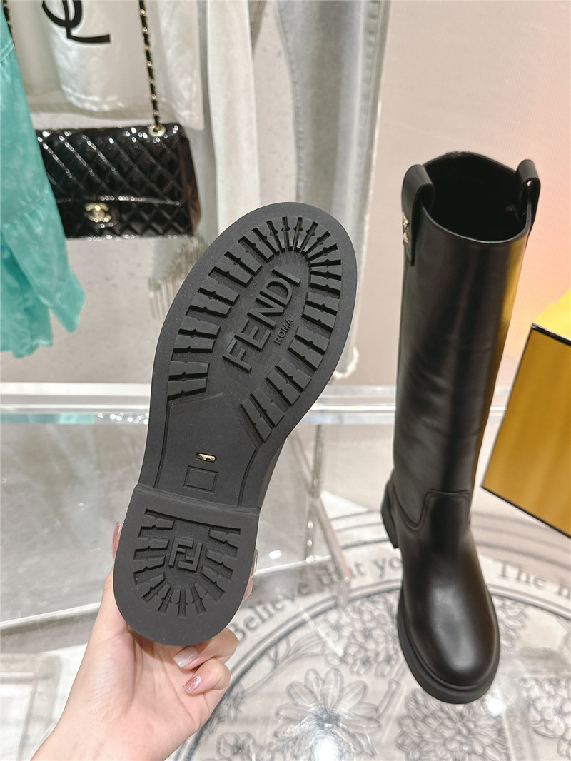 F**di filo black high knee boots
