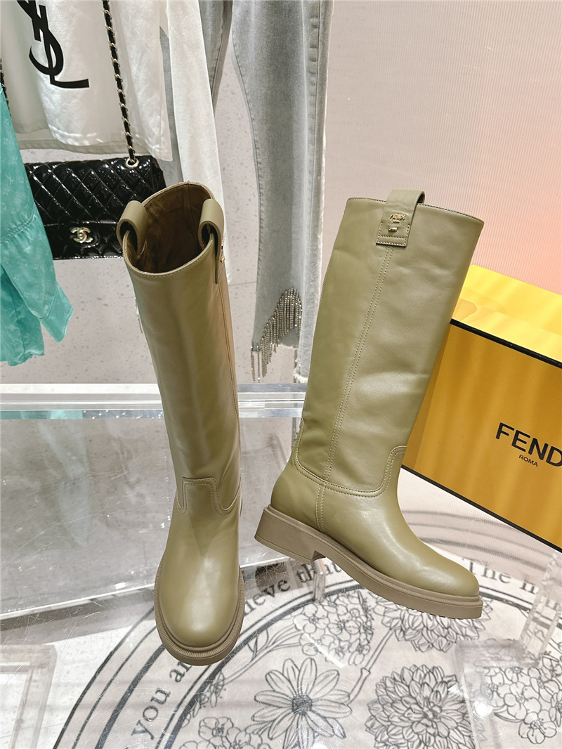 F**di filo green high knee boots