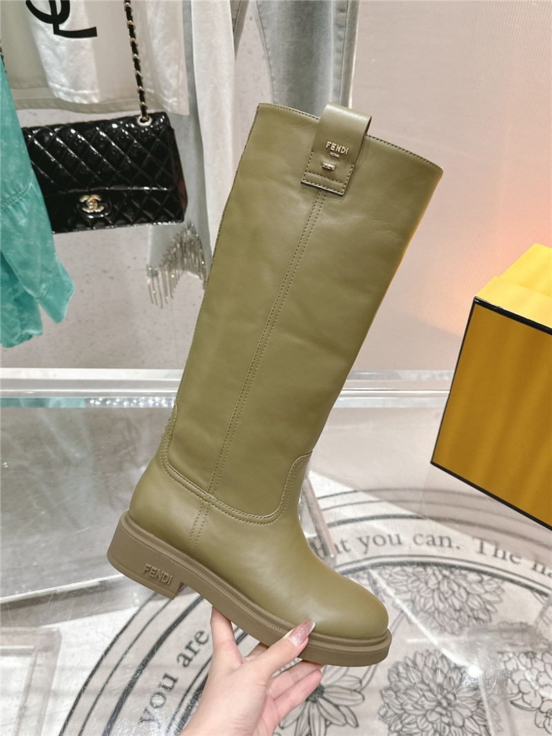 F**di filo green high knee boots