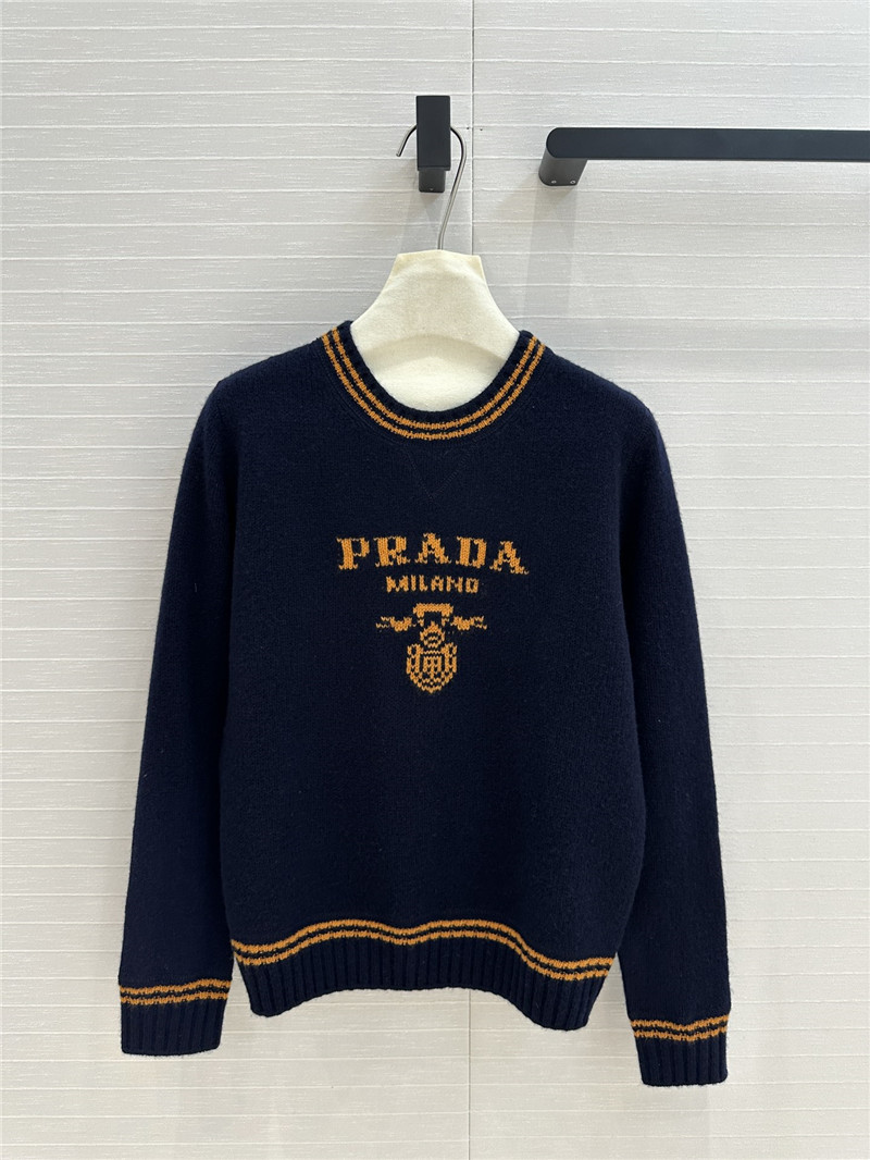 Pra*a wool and cashmere sweater in navy