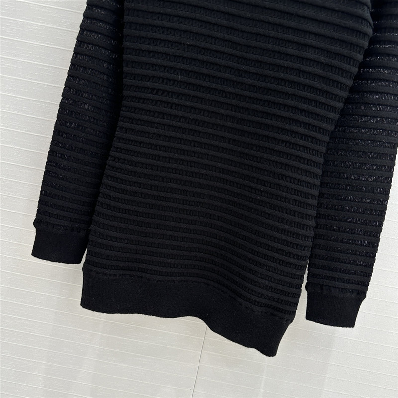 Va1e*ntin0 mock-neck rib knit gown in black