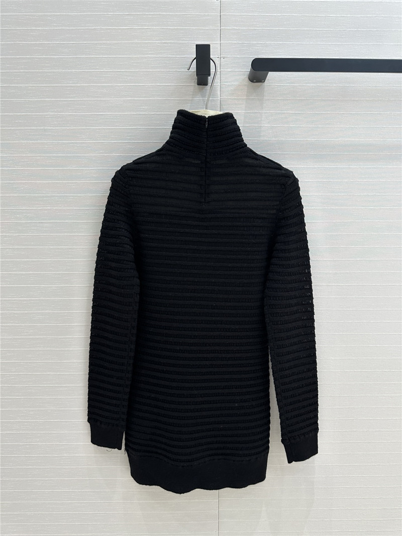 Va1e*ntin0 mock-neck rib knit gown in black