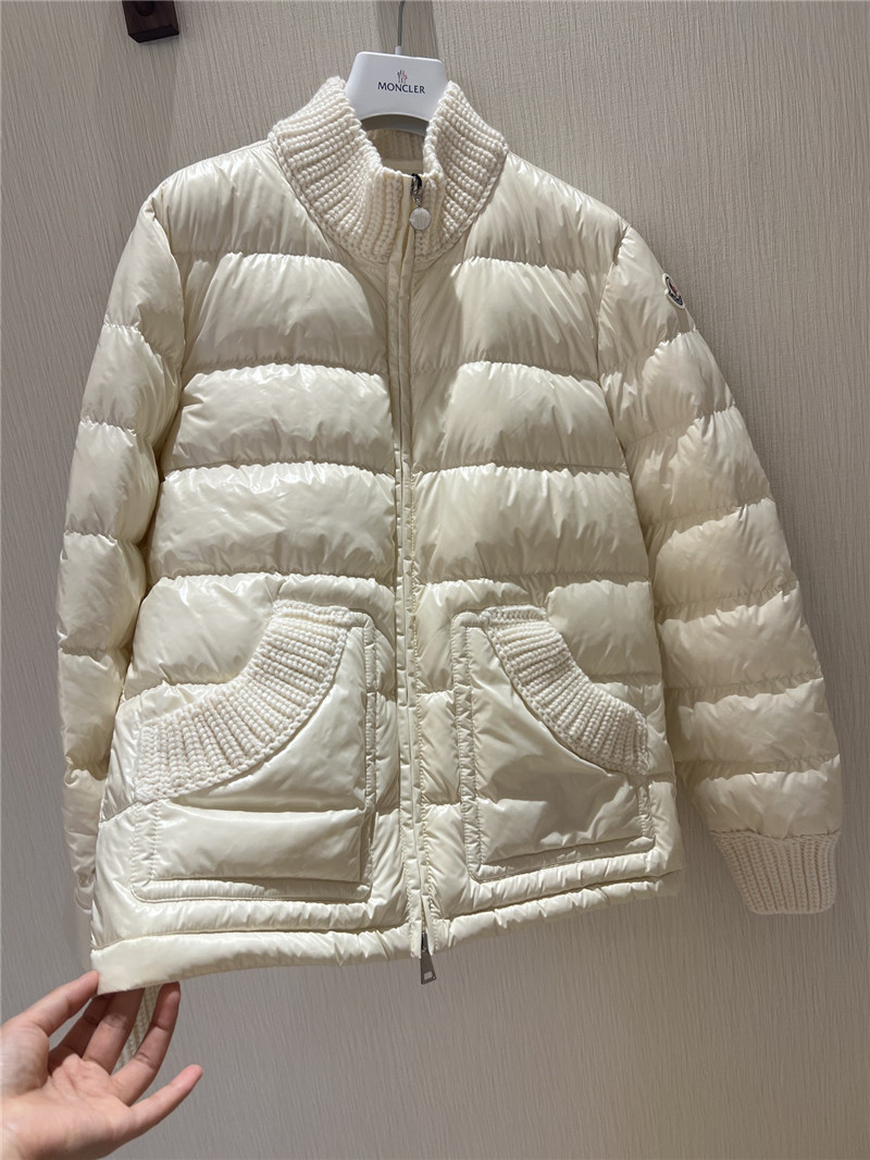 Moncler cream white down jacket