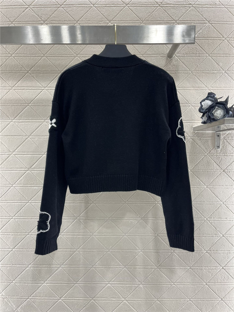 Va1e*ntin0 floral embellished crop cardigan in black