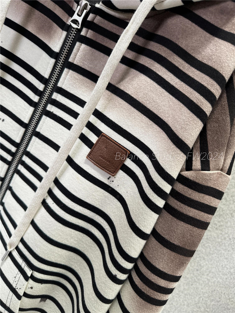 acne studios distressed zip-up sweatshirt