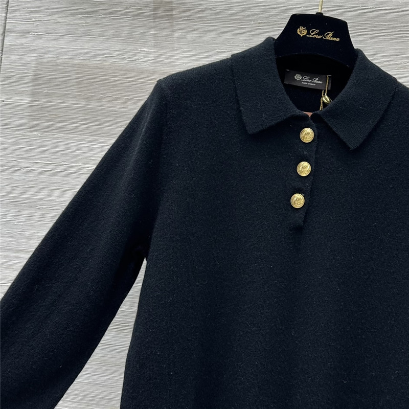 L0r0 P1ana classic polo sweater navy
