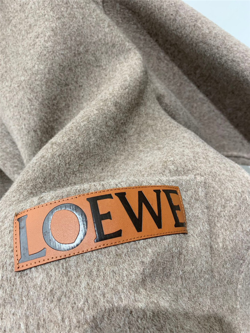 L0ew* hooded wool coat
