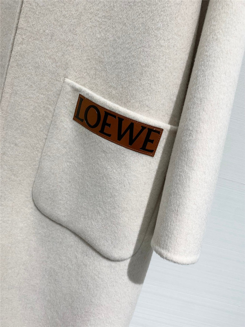L0ew* hooded wool coat