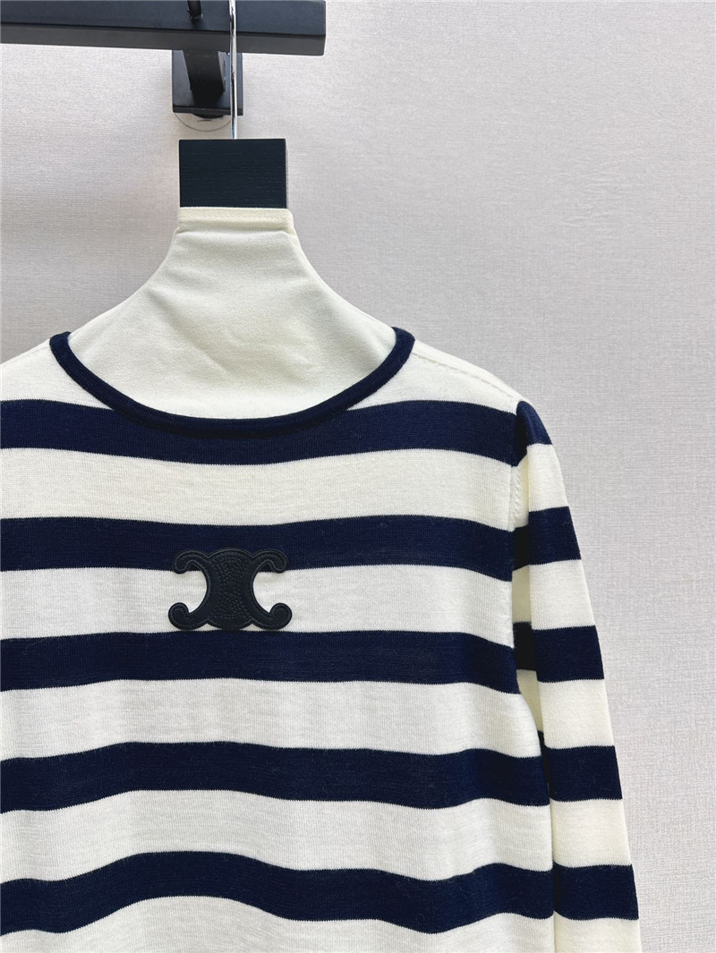 Ce1i*e applique striped wool sweater