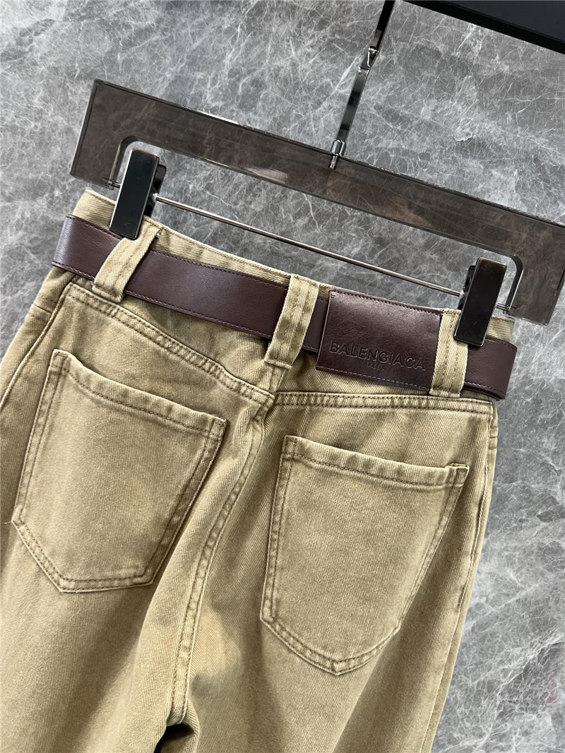 Ba1en*iaga twisted belted denim pant