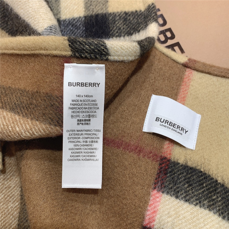 Bv*b*rry check cashmere shawl