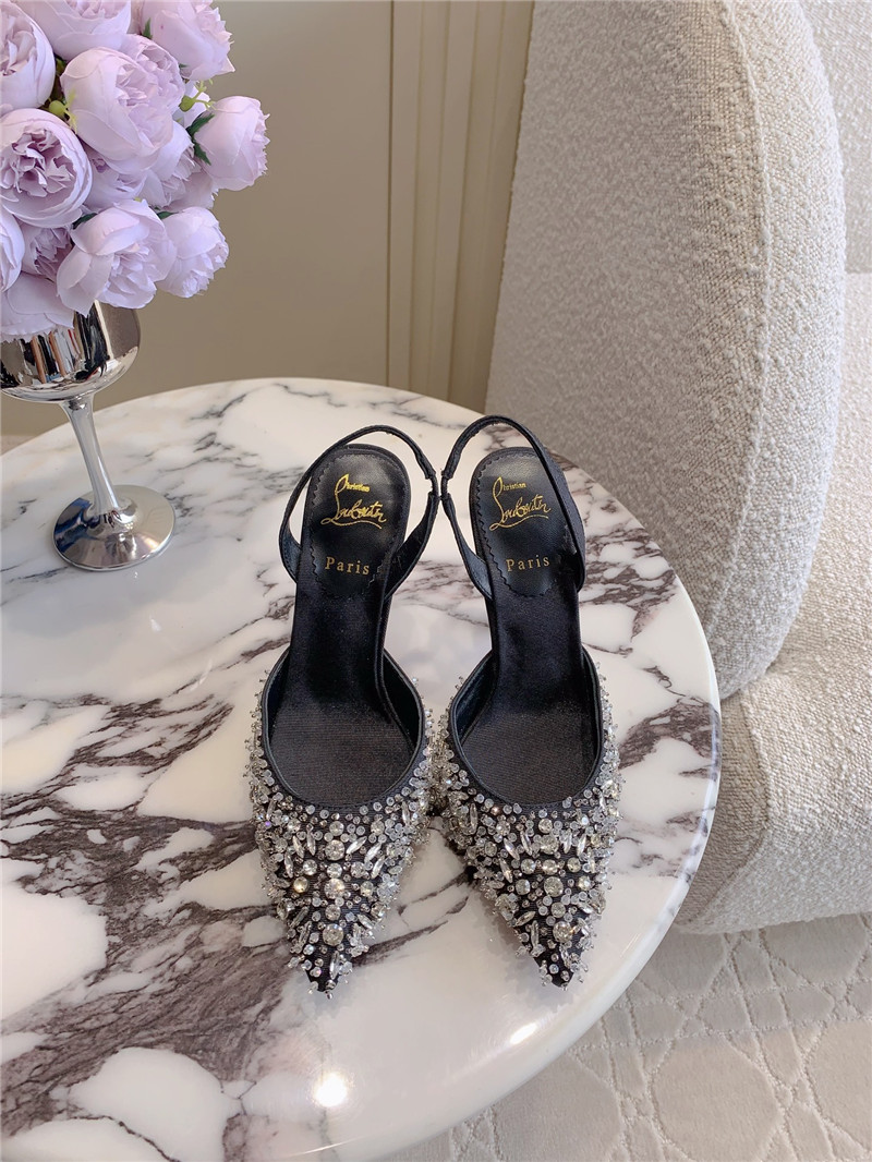 CL Queenissima Black Sling Slingback Pumps