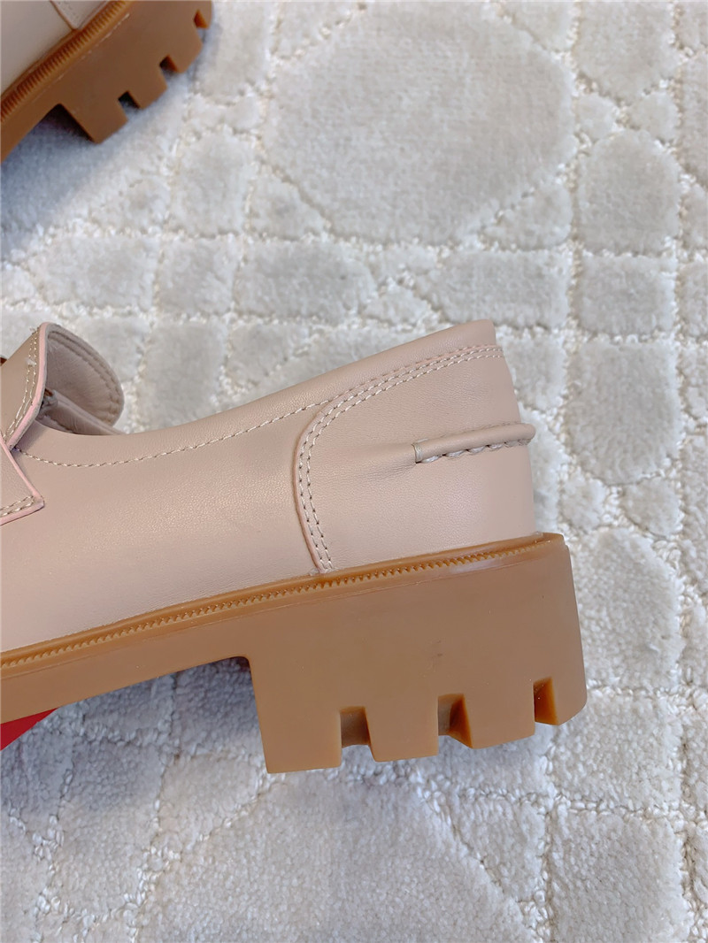 CL Moc Lug Nude Calf Leather Loafers