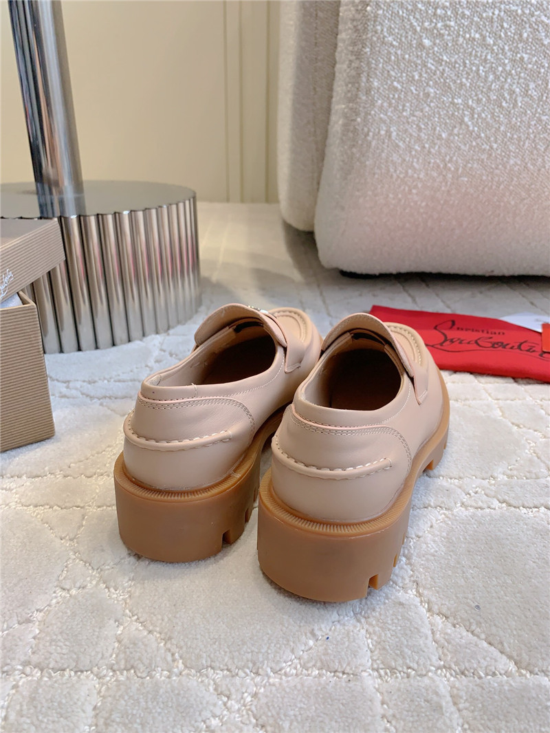 CL Moc Lug Nude Calf Leather Loafers