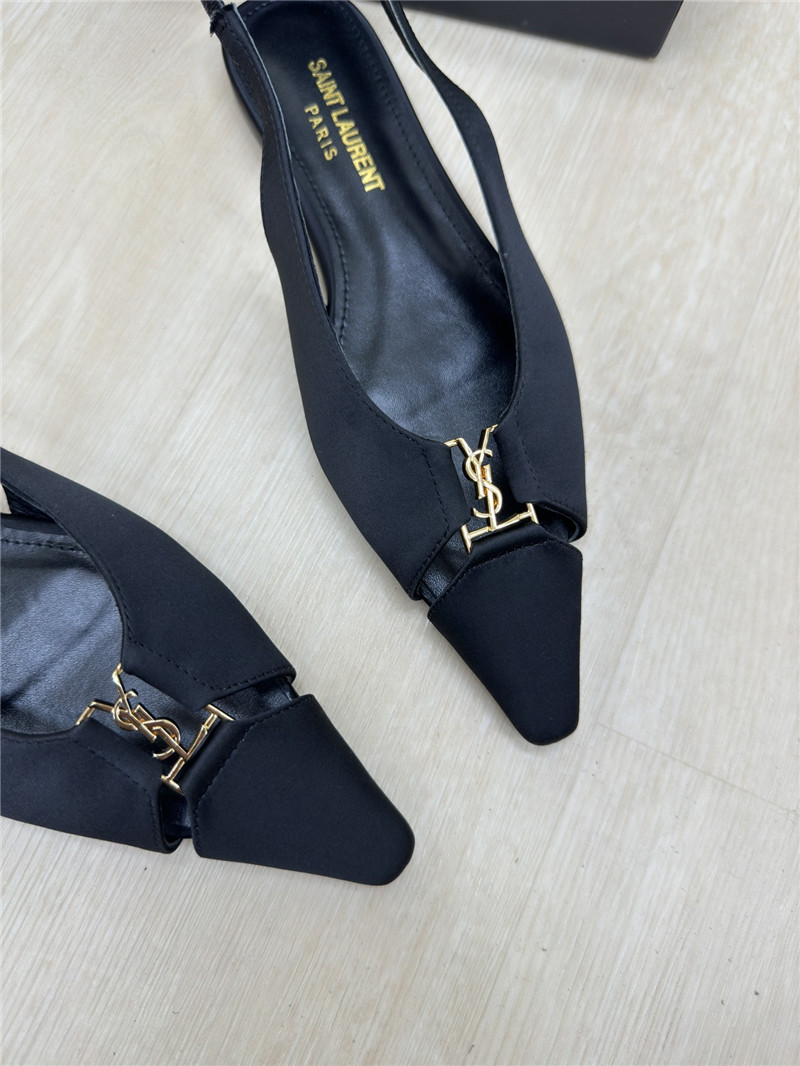 Y51 babylone slingback flats in black satin crepe