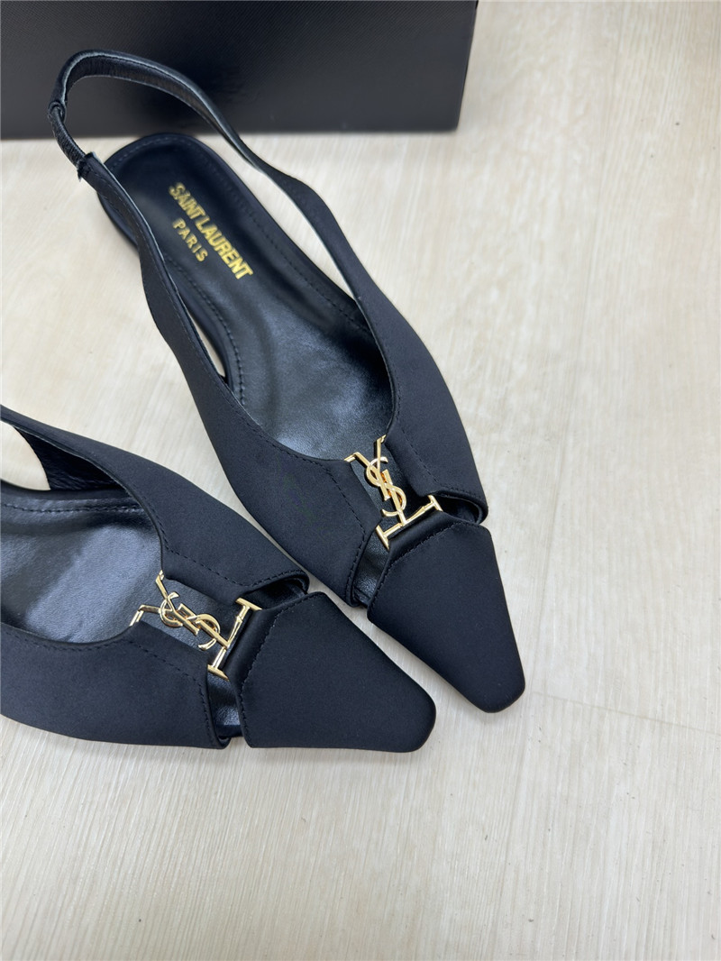 Y51 babylone slingback flats in black satin crepe