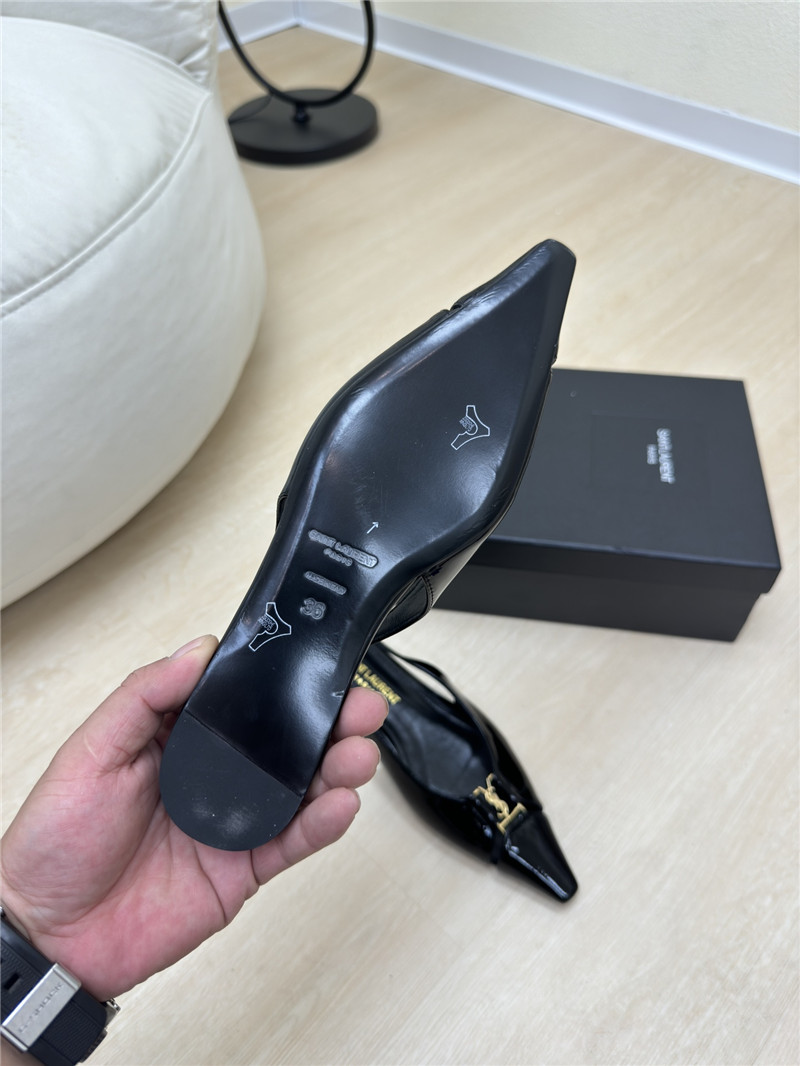 Y51 babylone black pattern slingback flats
