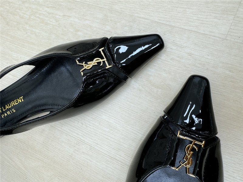Y51 babylone black pattern slingback flats