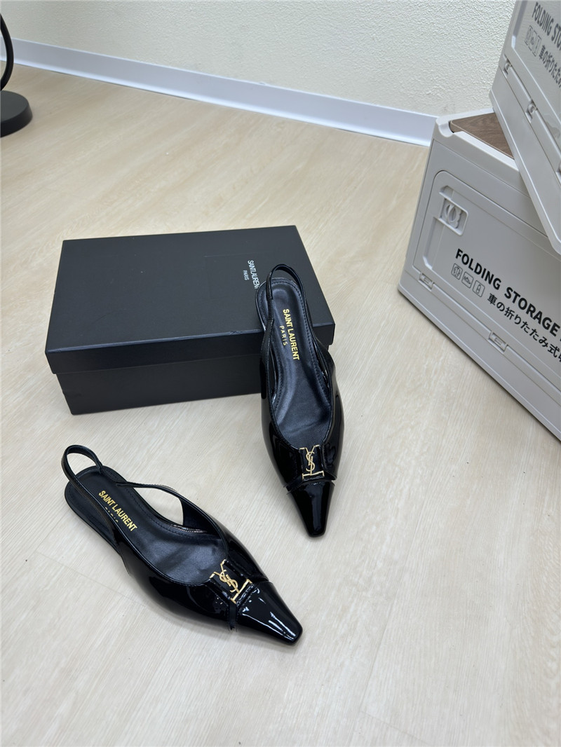 Y51 babylone black pattern slingback flats