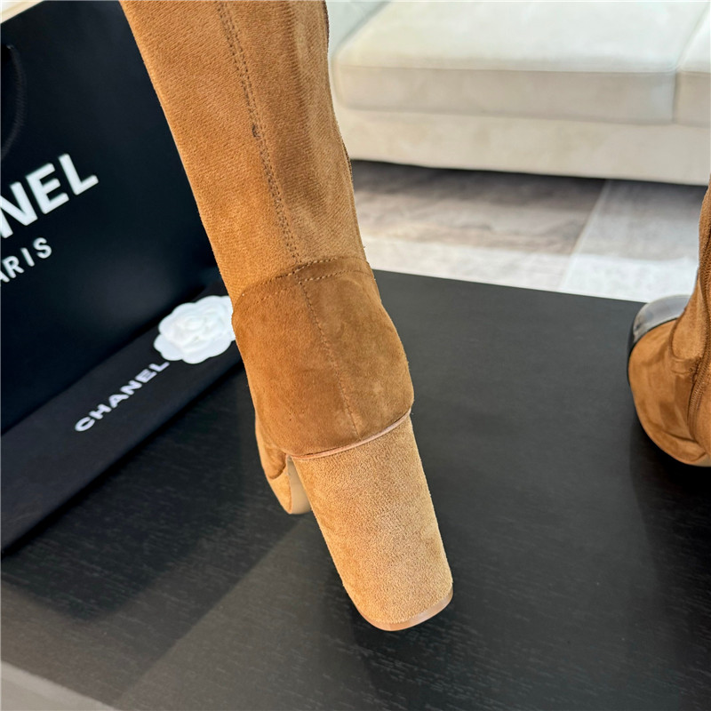Ch**el suede leather knee high boots