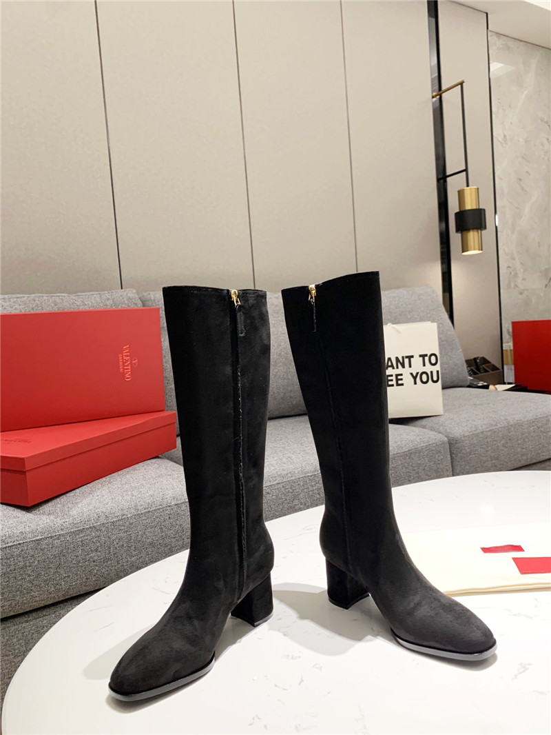 Va1e*ntin0 vlogo signature suede knee-high boots