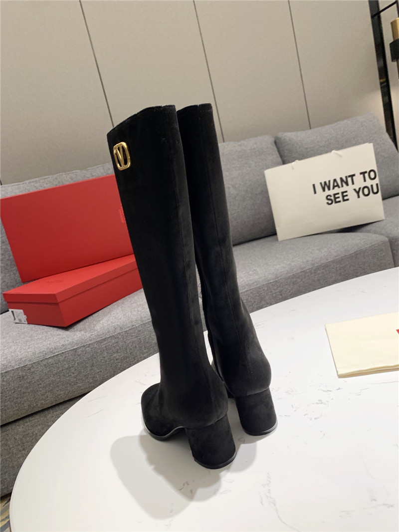 Va1e*ntin0 vlogo signature suede knee-high boots