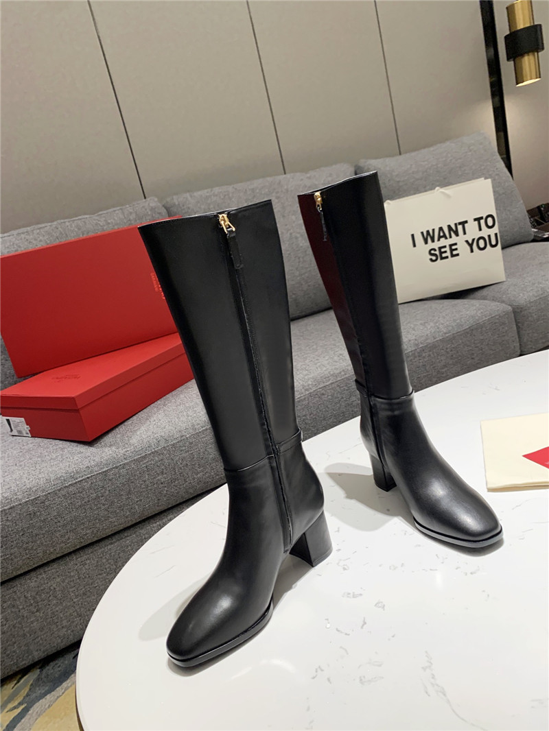 Va1e*ntin0 vlogo signature leather knee-high boots