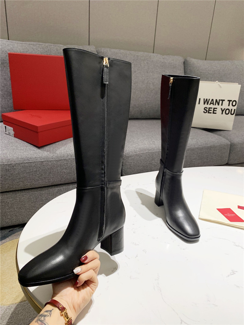 Va1e*ntin0 vlogo signature leather knee-high boots