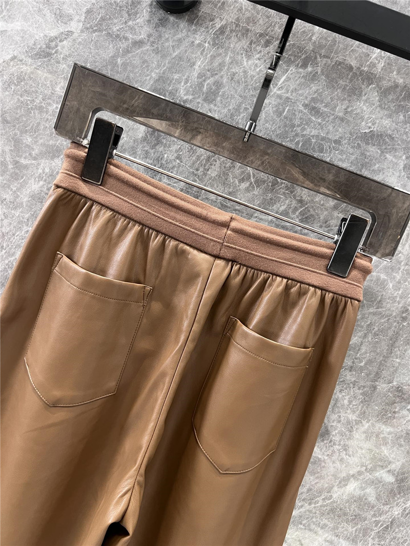 M1um1u casual wide-leg leather pants