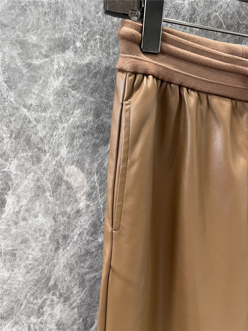 M1um1u casual wide-leg leather pants