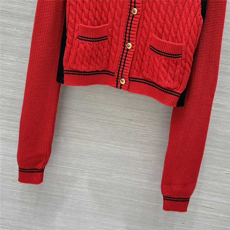 Miu Miu Sailor Collar Cardigan Red
