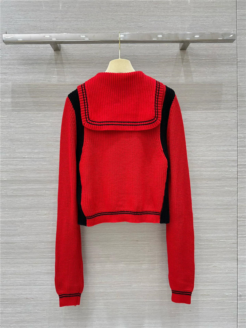 Miu Miu Sailor Collar Cardigan Red