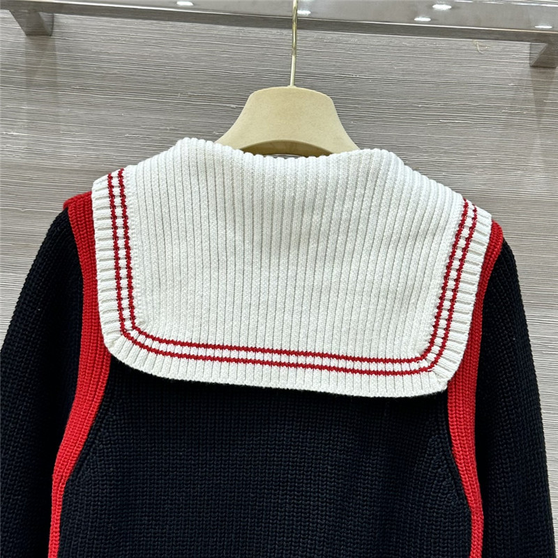 Miu Miu Sailor Collar Cardigan Black