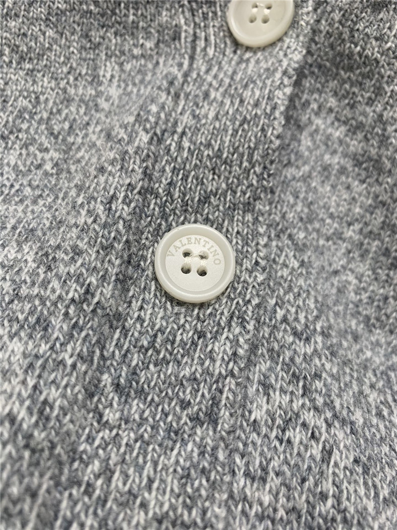 Va1e*ntin0 grey v-neck cardigan with logo