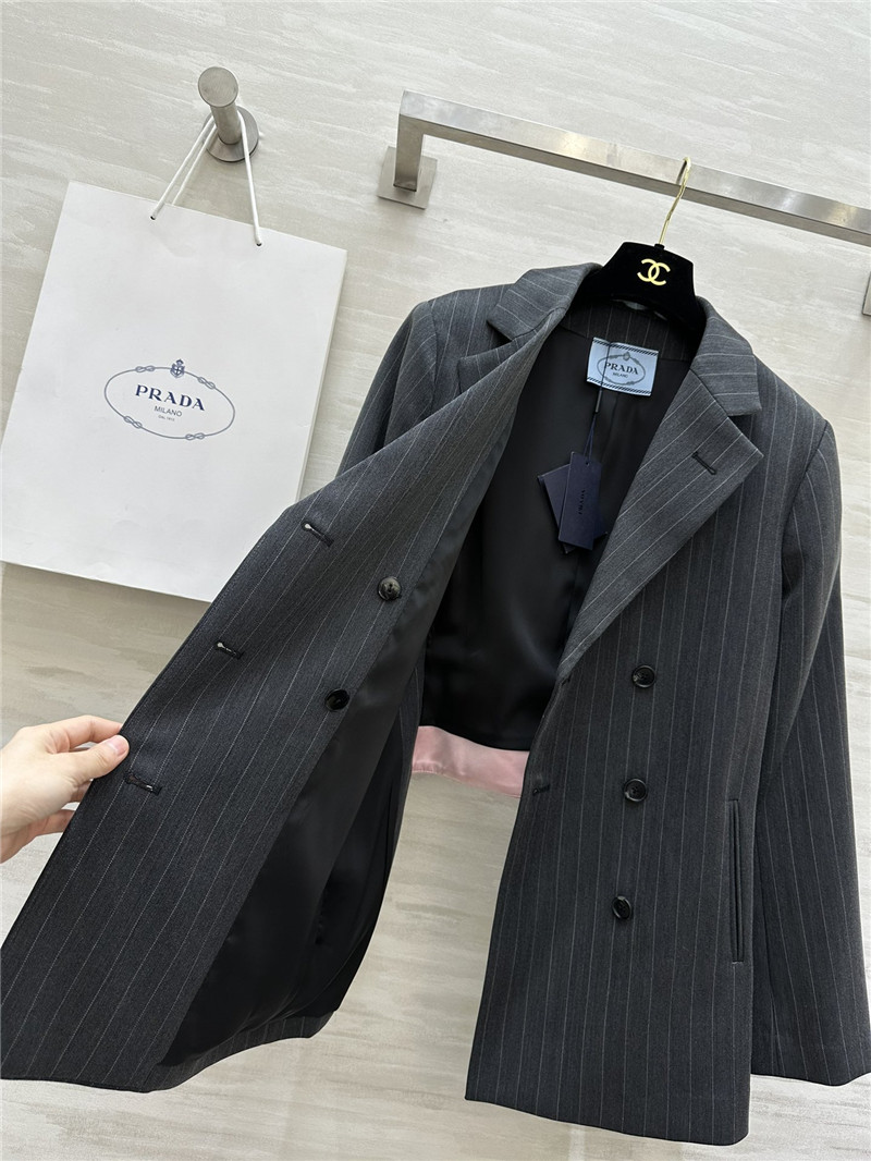 Pra*a striped suit jacket