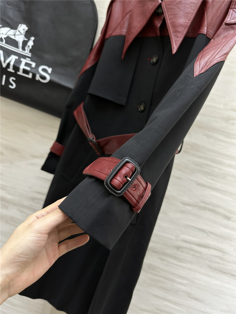 H**me5 leather trench coat