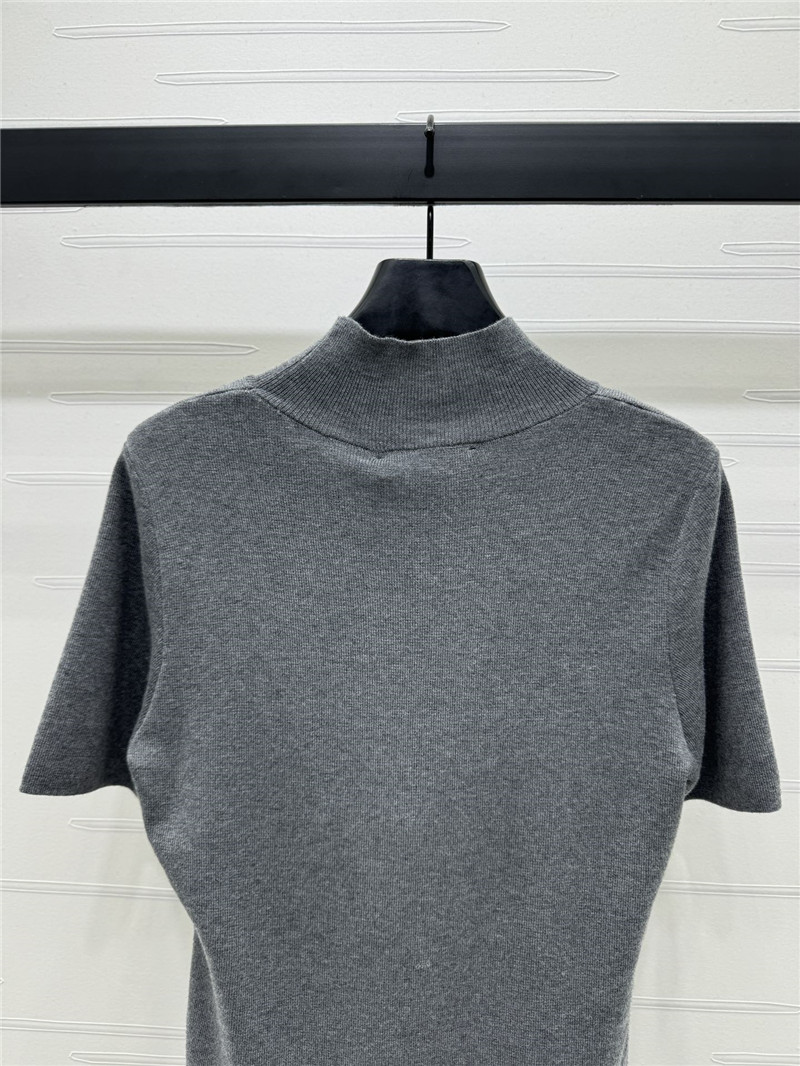 F**di grey short-sleeve mock neck top