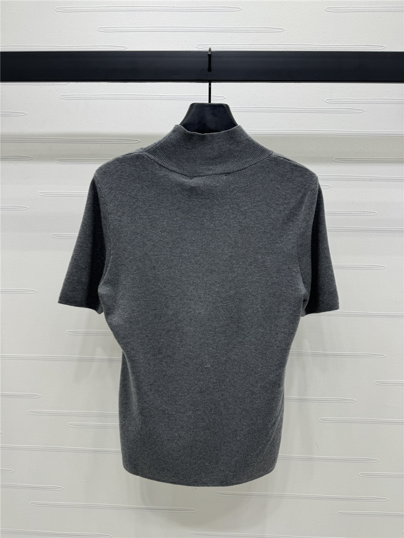 F**di grey short-sleeve mock neck top