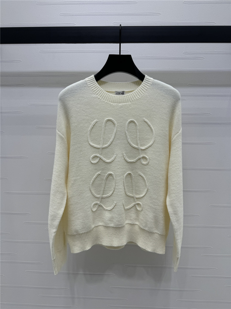 L0ew* anagram wool blend sweater white