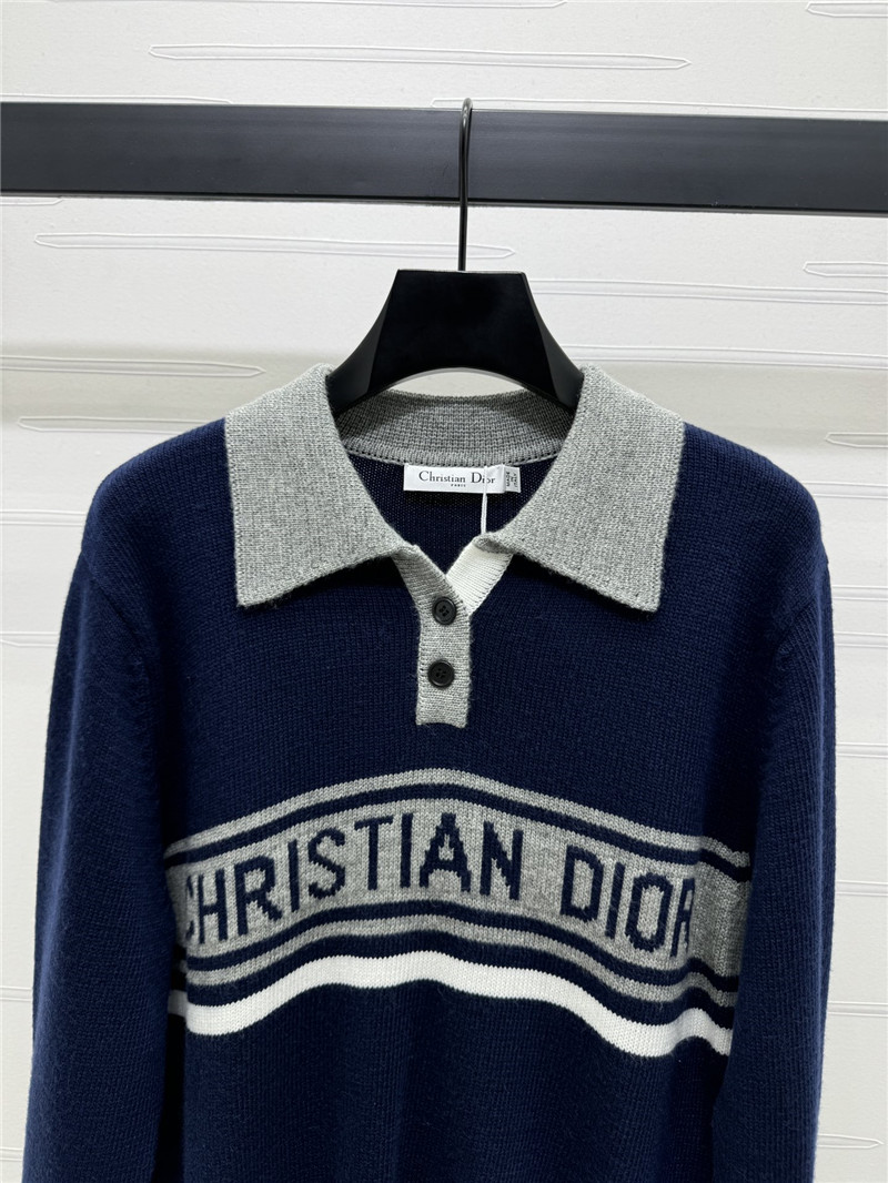 D10r contrast long sleeve polo shirt