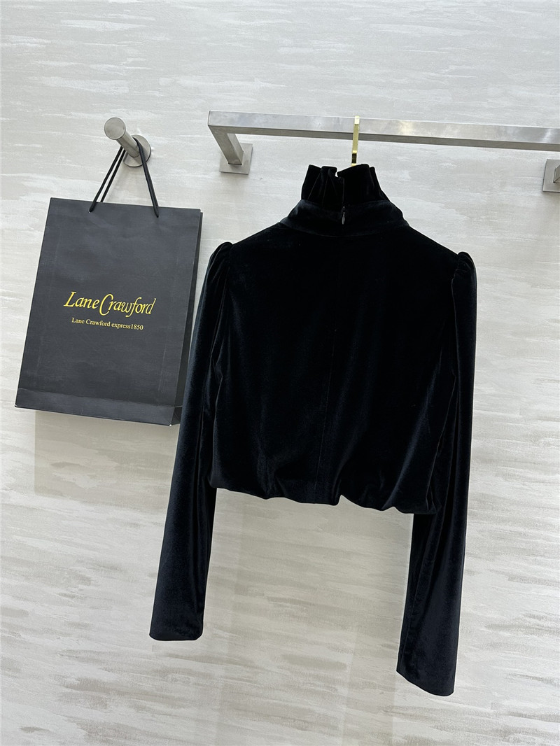 a1exa*der Mcqv*en stand collar velvet top