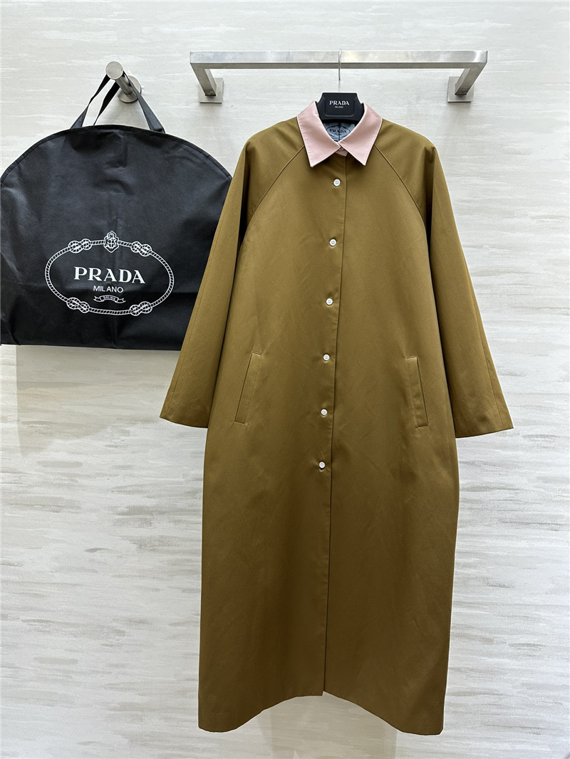 Pra*a lapel long trench coat
