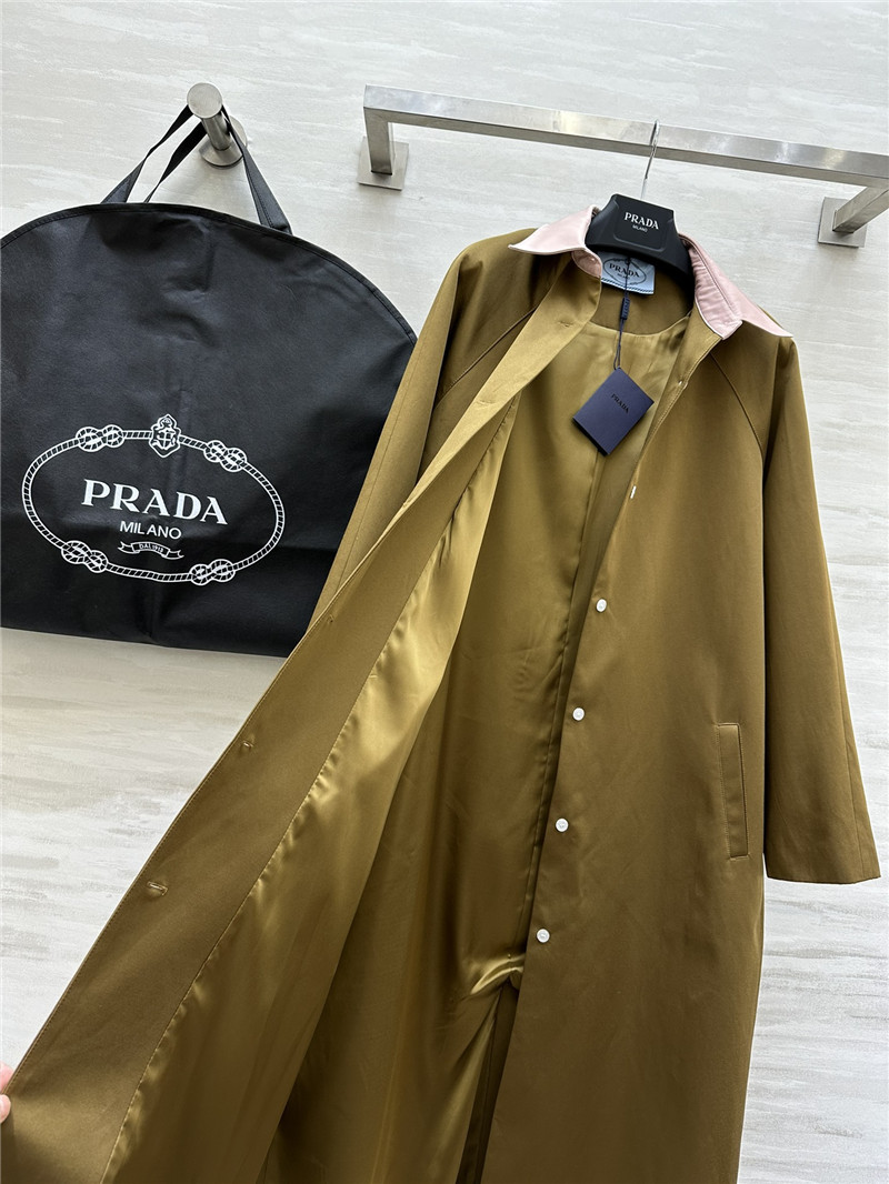 Pra*a lapel long trench coat