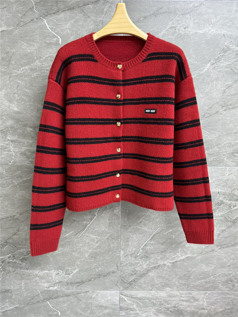 Miu Miu Shetland Knit Cardigan Red