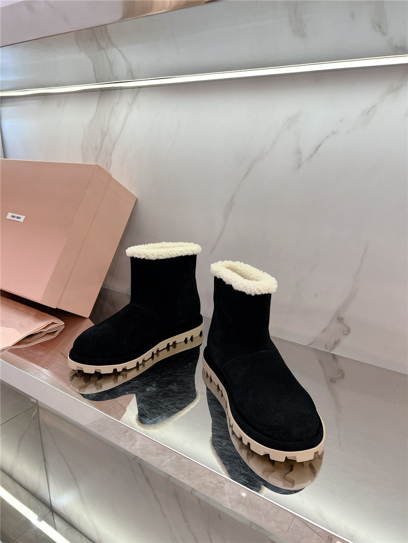 Miu Miu Suede Leather Snow Boots