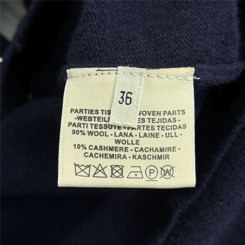 H**me5 v-neck trim knit cardigan navy