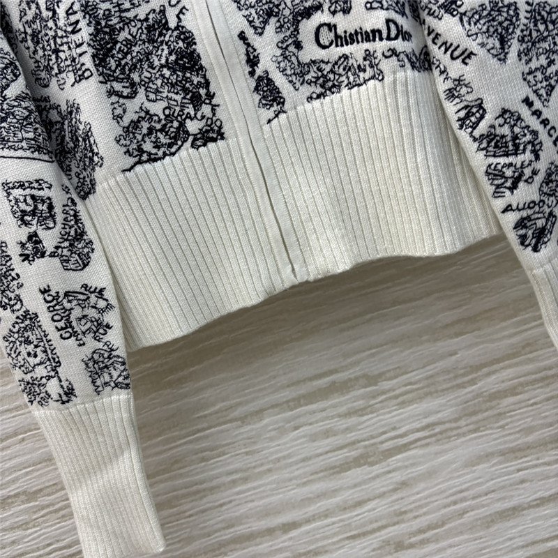 D10ralps motif mock-neck wool cardigan